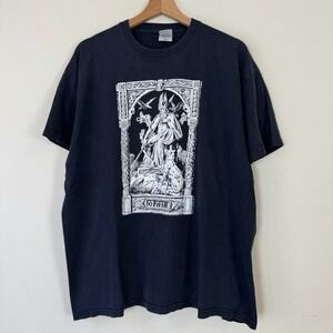 Vintage Odhin God Mythology Wolf Odin Art Graphic Black Tee Shirt